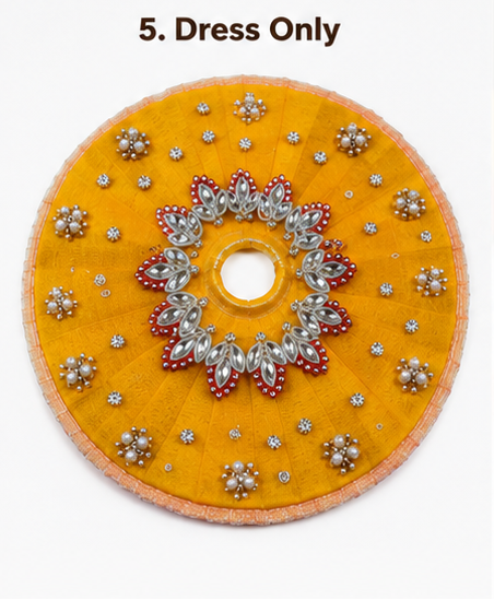 premium yellow designer ladoo gopal dress with handwork stones & pearl embellishment premium yellow designer ladoo gopal dress with handwork stones & pearl embellishment