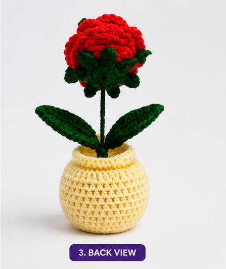 handmade crochet rose flower pot handmade crochet rose flower pot