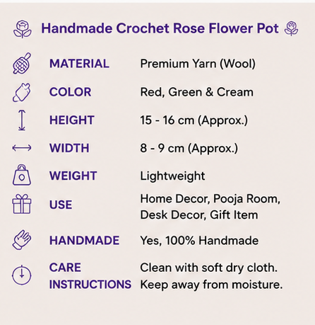 handmade crochet rose flower pot handmade crochet rose flower pot