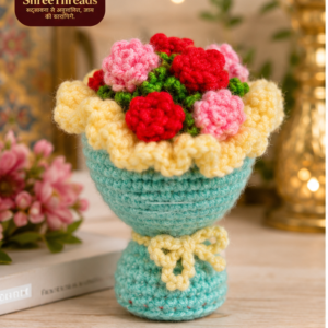 handmade crochet flower bouquet pot