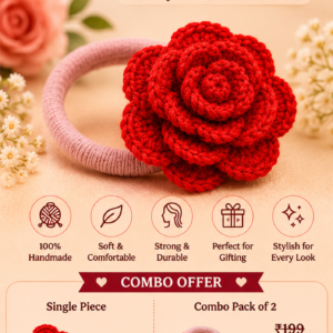 red blossom hair band