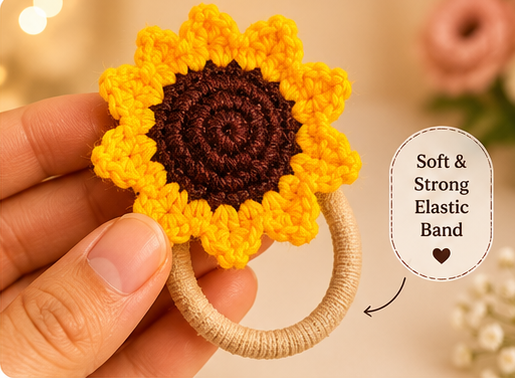 crochet sunflower hair tie crochet sunflower hair tie