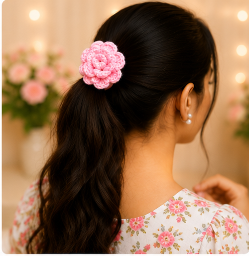 crochet blossom hair tie crochet blossom hair tie