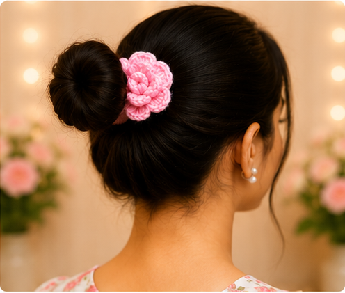 crochet blossom hair tie crochet blossom hair tie