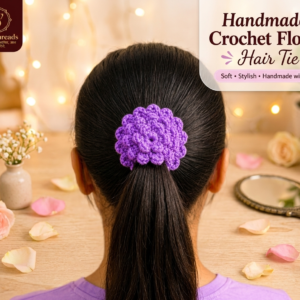 purple blossom scrunchie